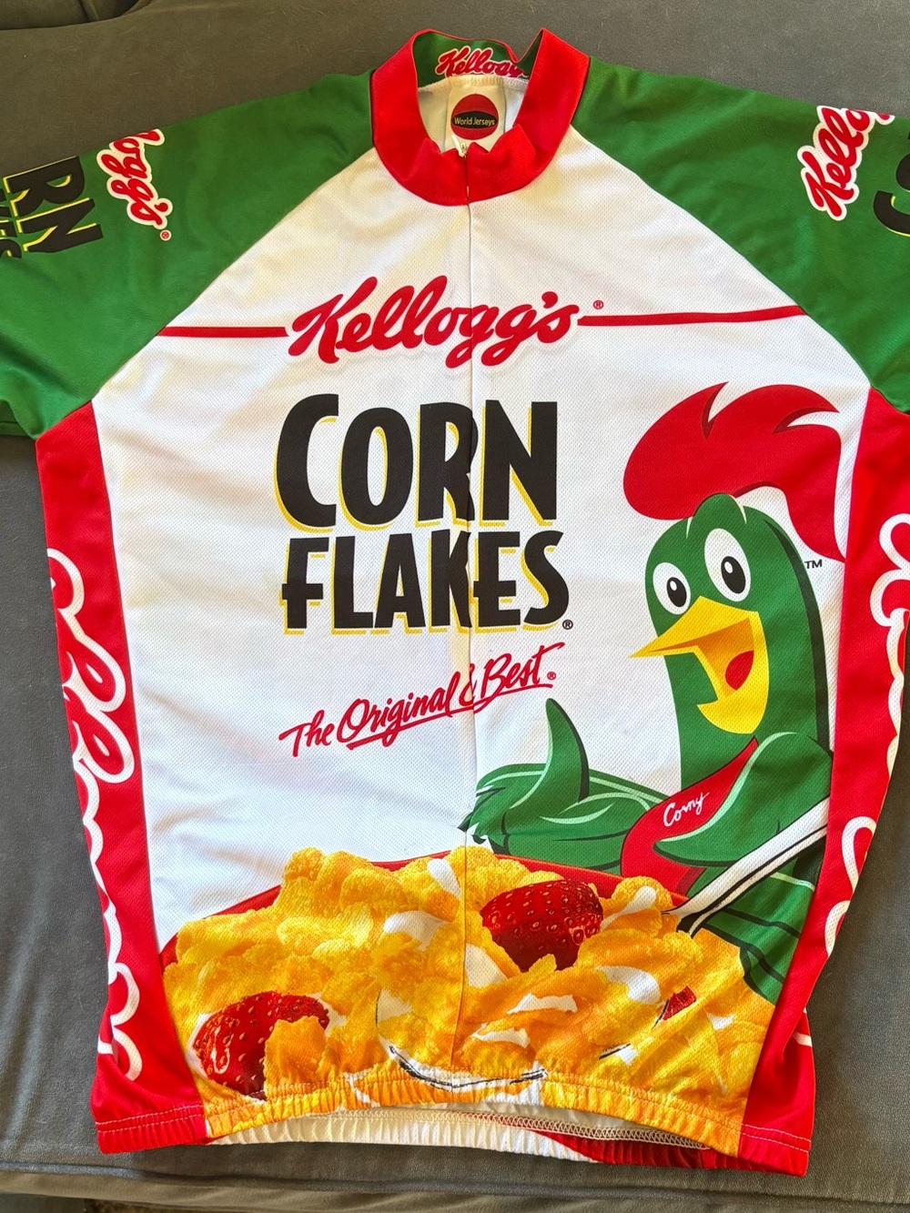 Corn Flakes Cycling Graphic Jersey - Red, White & Green (2006)